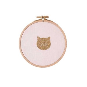 Cadre PETIT CHAT rose et doré