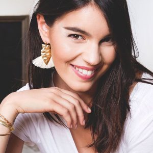 Boucles d’oreilles Alice Crème – Image 2