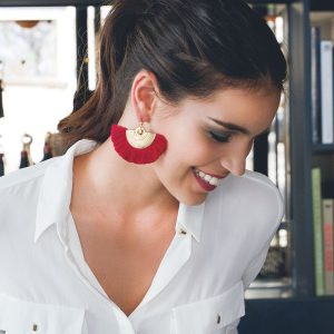 Boucles d’oreilles Eléonore Bordeaux – Image 2