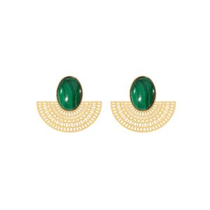 Boucles d'oreilles Aztèque Malachite