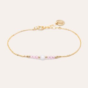 Bracelet Pierres - Rose et Parme
