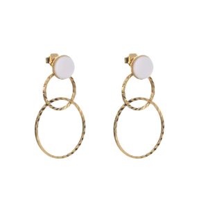 Boucles d'oreilles Double Anneaux Facettés – Image 2