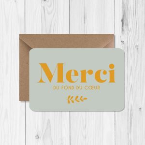 Carte de voeux Merci du Fond du Coeur