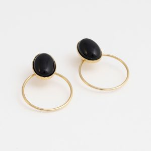 Boucles d'oreilles Carmen Agate Noir