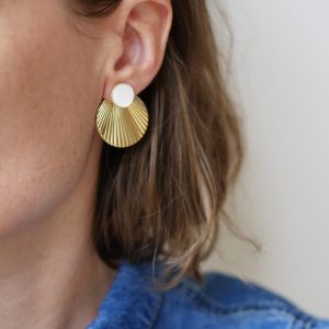 Boucles d'oreilles Elise Nacre – Image 2