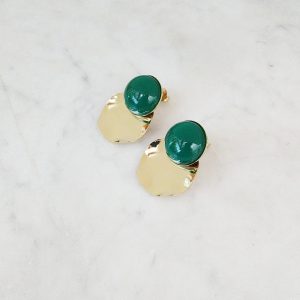Boucles d’oreilles Musa Agate Verte