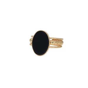 Bague Ambre Onyx noir