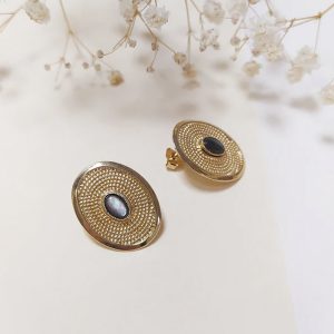 Boucles d'oreilles 1930 Nacre Grise – Image 2