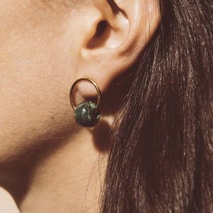 Boucles d'oreilles Perles Vertes – Image 2