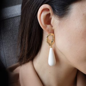 Boucles d'oreilles Charlize Écru