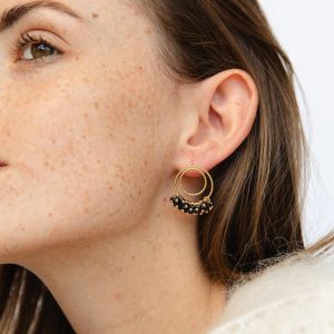 Boucles d'oreilles Groseilles Noir