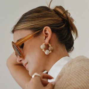 Boucles d'oreilles Sol Beige
