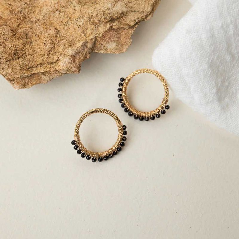 Boucles d'oreilles Candy Noir – Image 2