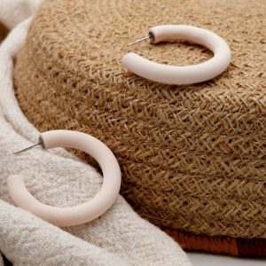Boucles d'oreilles Créoles - Crème