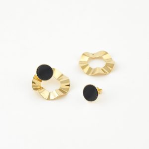 Boucles d'oreilles Paquita Agate Noir – Image 2