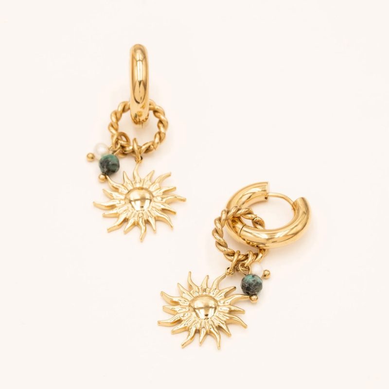 Boucles d'oreilles Rosaline - Turquoise africaine – Image 2
